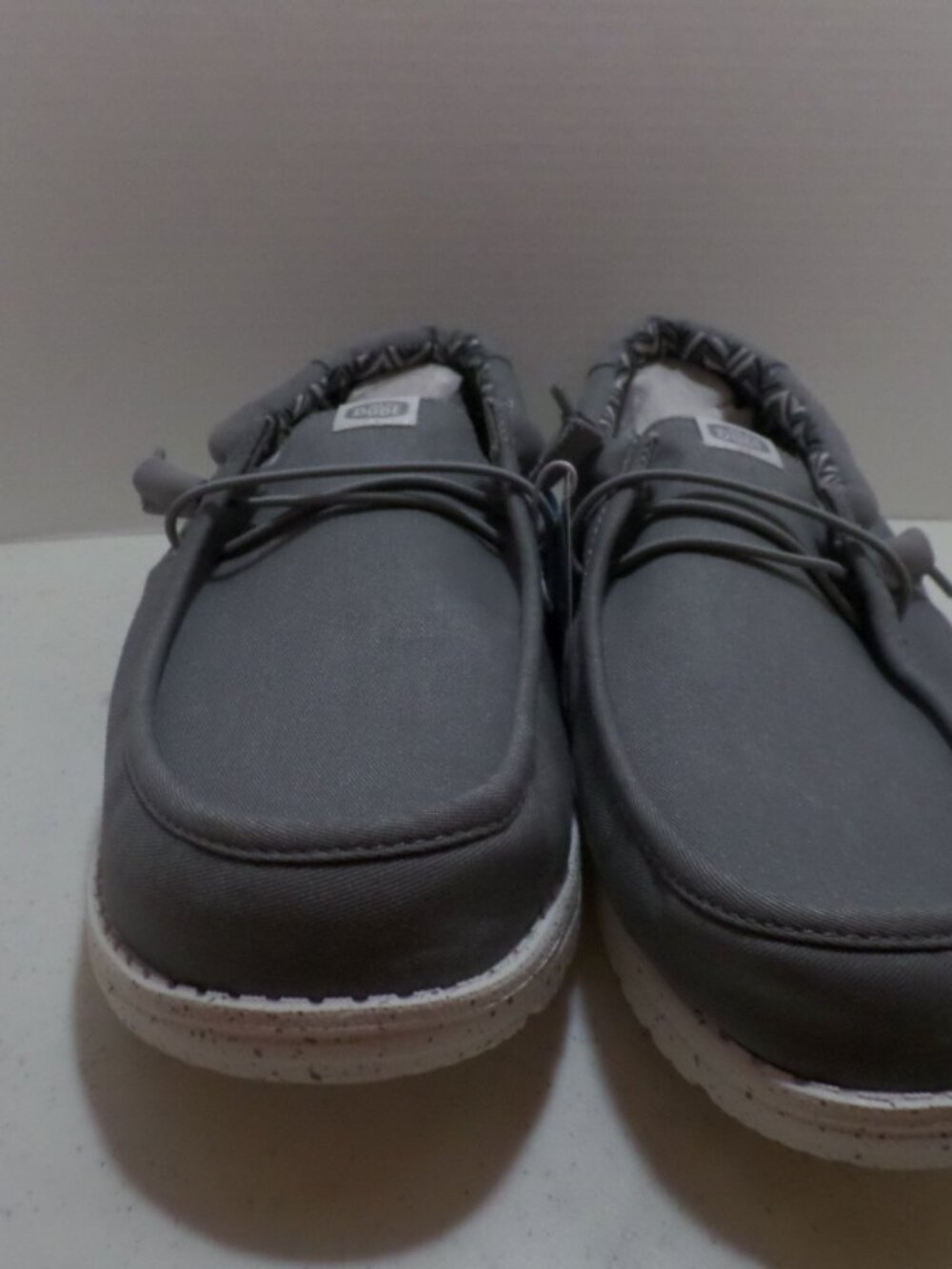 Hey Dude Men Wally Grey Wide Slip on Canvas - Size 14EE - NEW